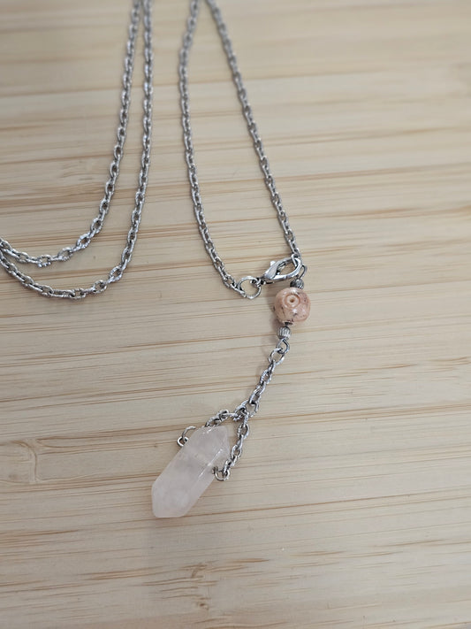 Rose Quartz Pendulum Necklace